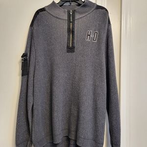HARLEY DAVIDSON Knit Sweater Half Zip Pull Over